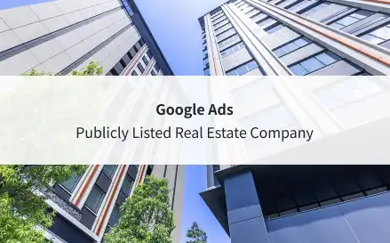 Google Ads marketing campaign image for a publicly listed real estate company.