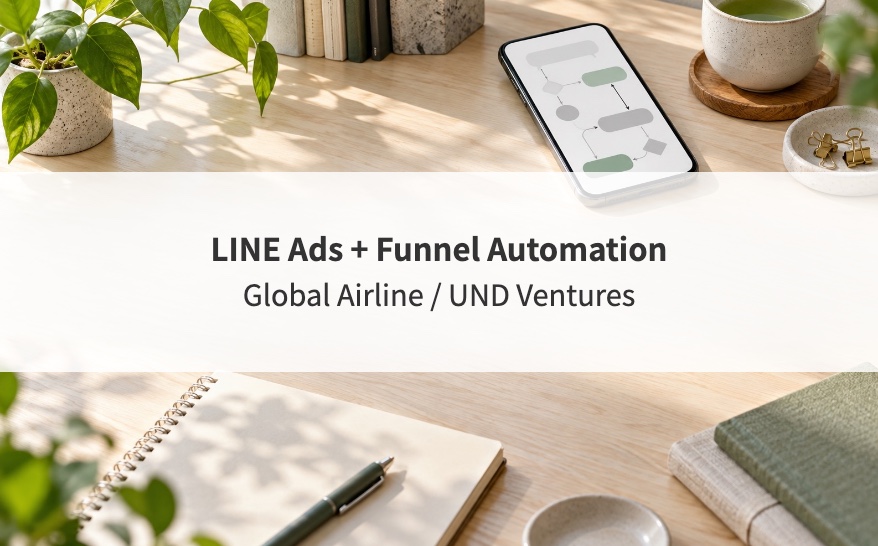 LINE Ads and funnel automation project for a global airline and UND Ventures